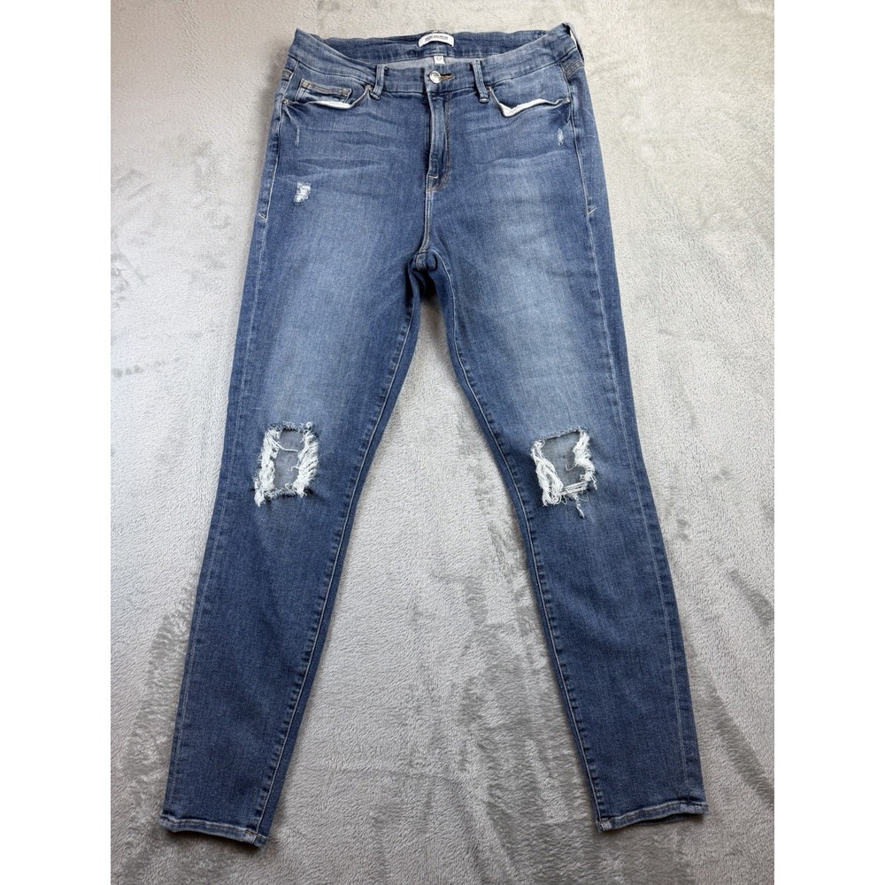 Good American Jeans Women's Size 12 Good Legs High Rise Distressed Skinny